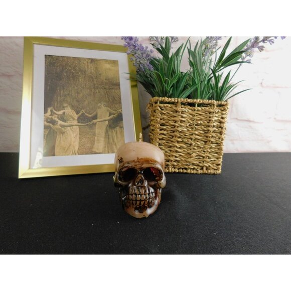 Unscented Skull Candle Home Decor 3" - Goth, Witchy, Creepy, Halloween - Picture 4 of 11